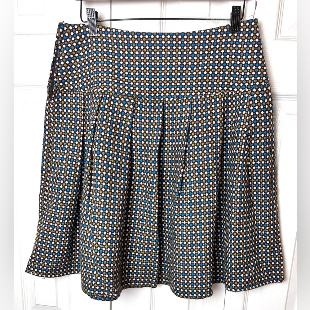 URBAN OUTFITTERS Lux Brand Skirt Polka Dot Vintage Inspired Pleated Green Blue